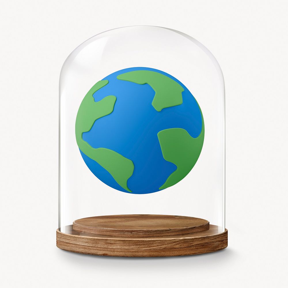 Globe surface in glass dome, environment concept art