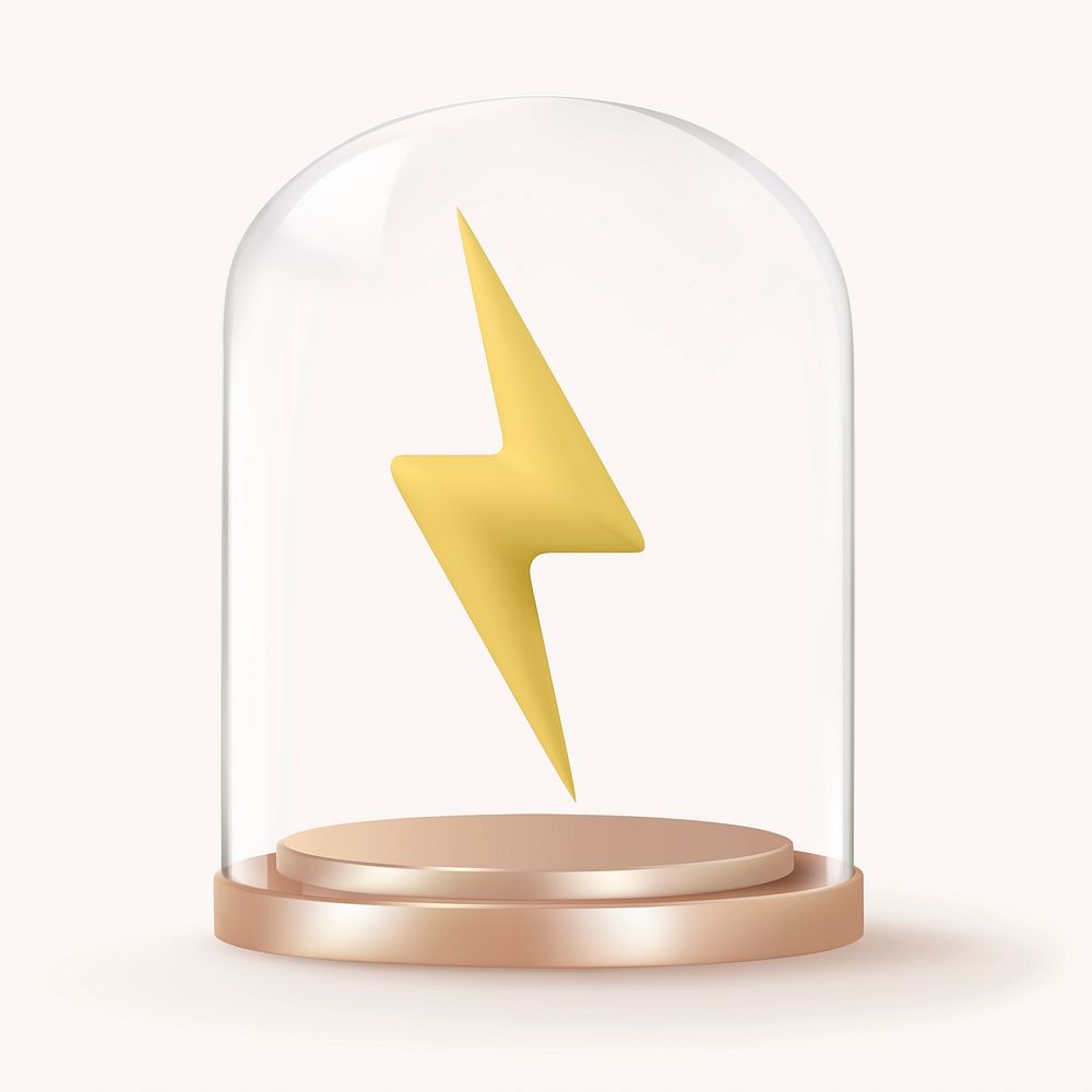 Lightning bolt in glass dome