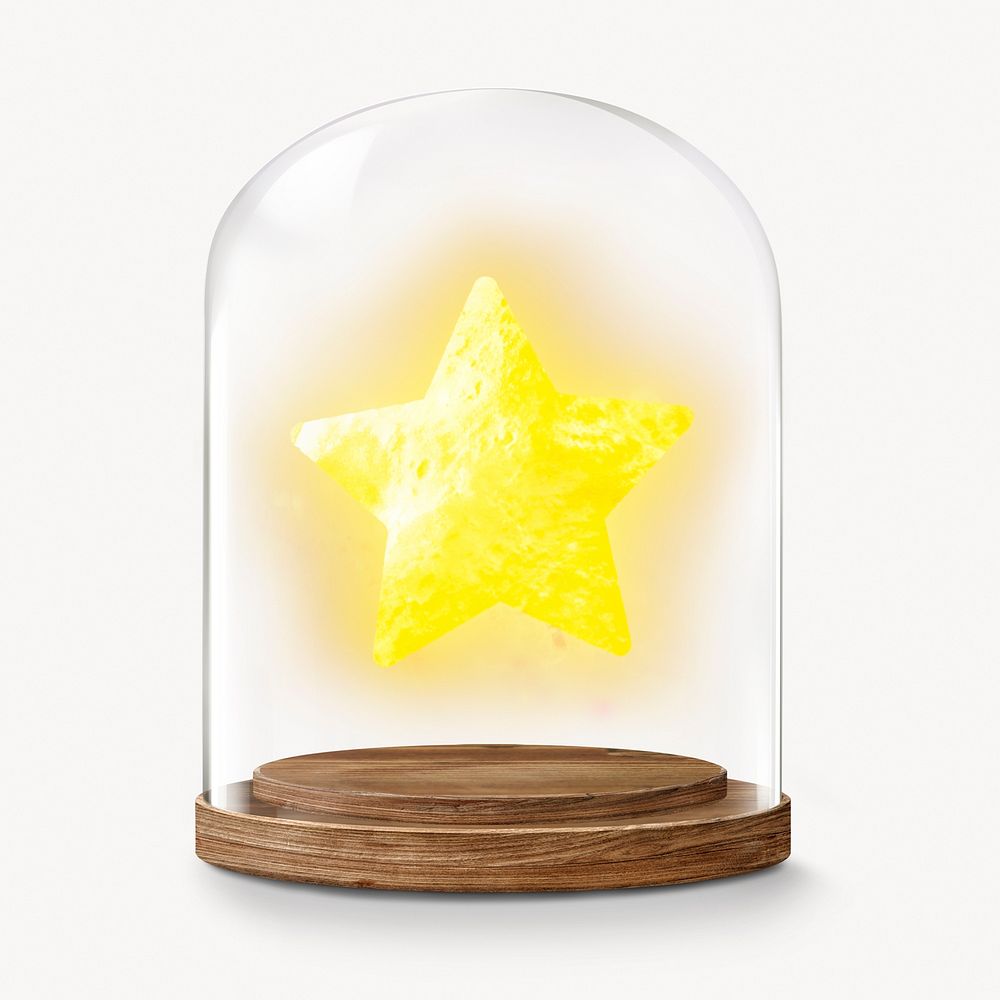 Glowing star in glass dome
