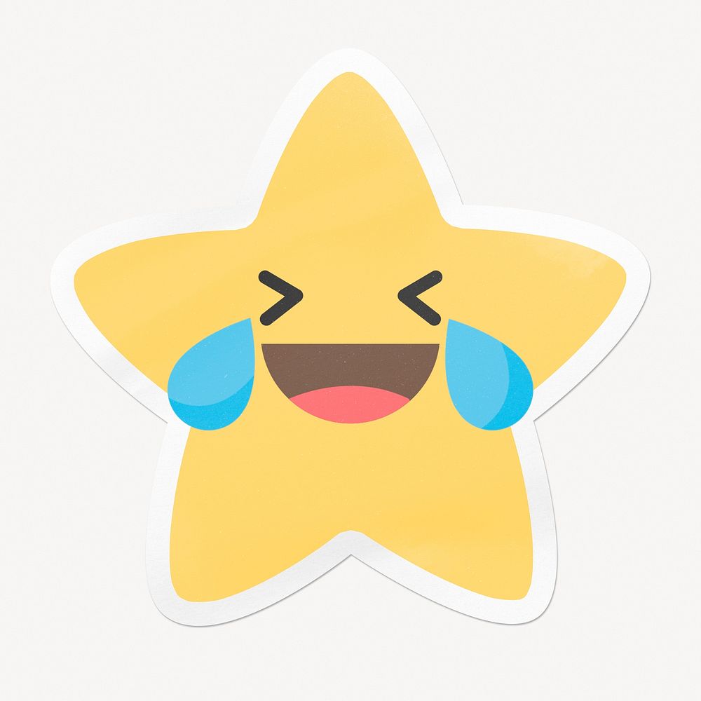Laughing star emoji, funny clipart Free Photo rawpixel