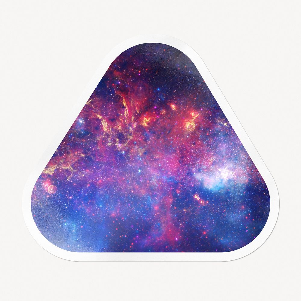 Galaxy sky, triangle with white border clipart