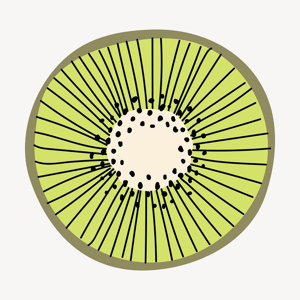 Kiwi fruit sticker, aesthetic doodle vector