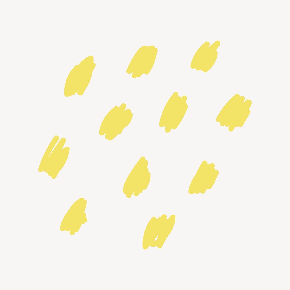 Yellow dots sticker, cute doodle vector