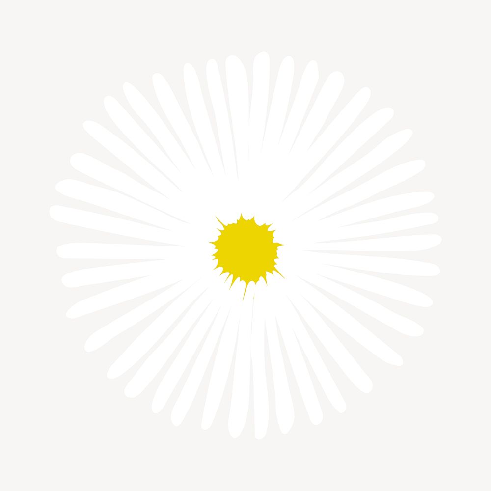 Aesthetic daisy sticker, white flower doodle vector