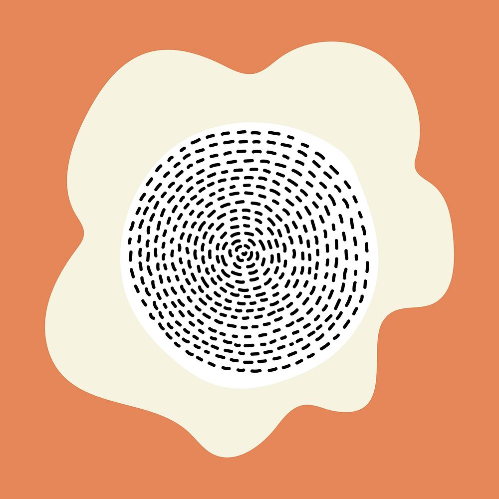 Beige abstract flower sticker, aesthetic doodle vector
