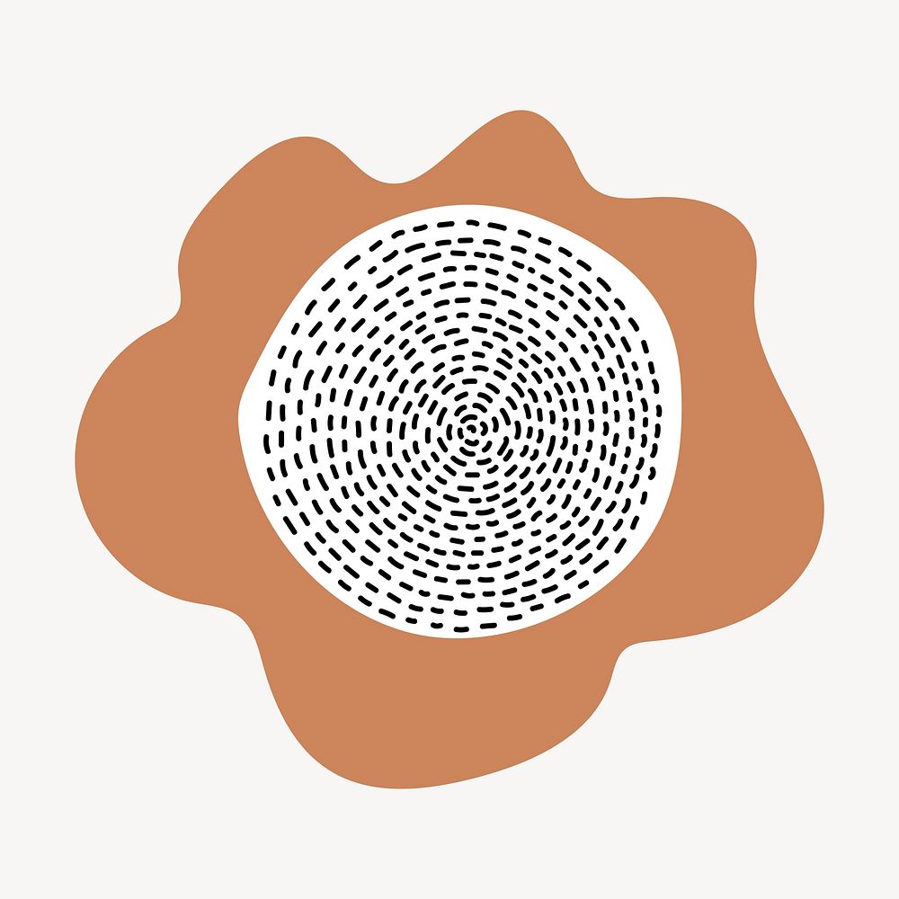 Autumn flower sticker, aesthetic doodle vector