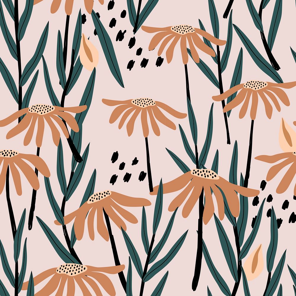 Autumn flower pattern background, aesthetic | Premium Vector - rawpixel