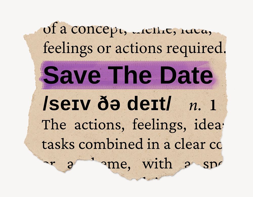 Save date ripped dictionary, editable Free PSD rawpixel