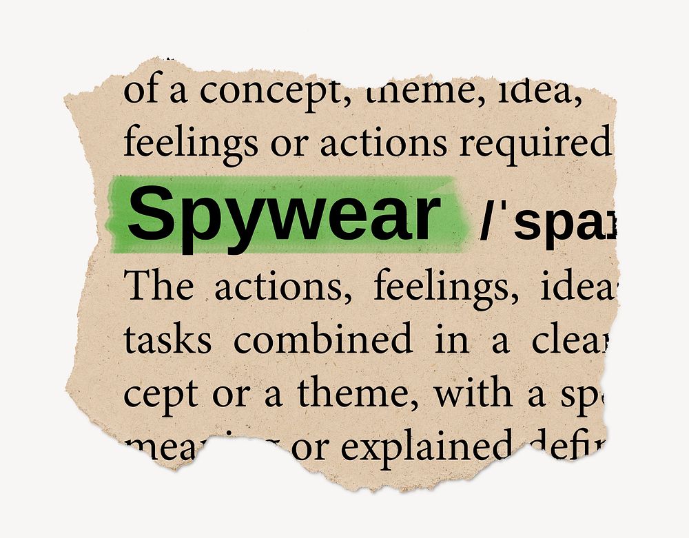 Spywear ripped dictionary, editable word collage element psd