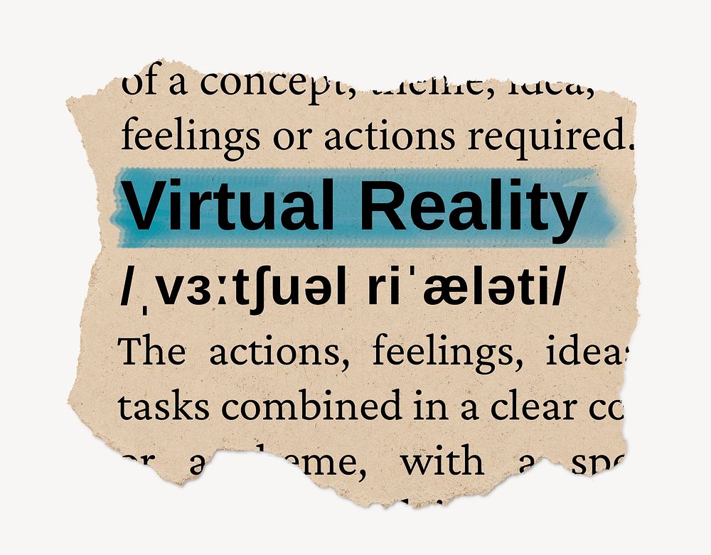 Virtual reality ripped dictionary, editable Free PSD rawpixel