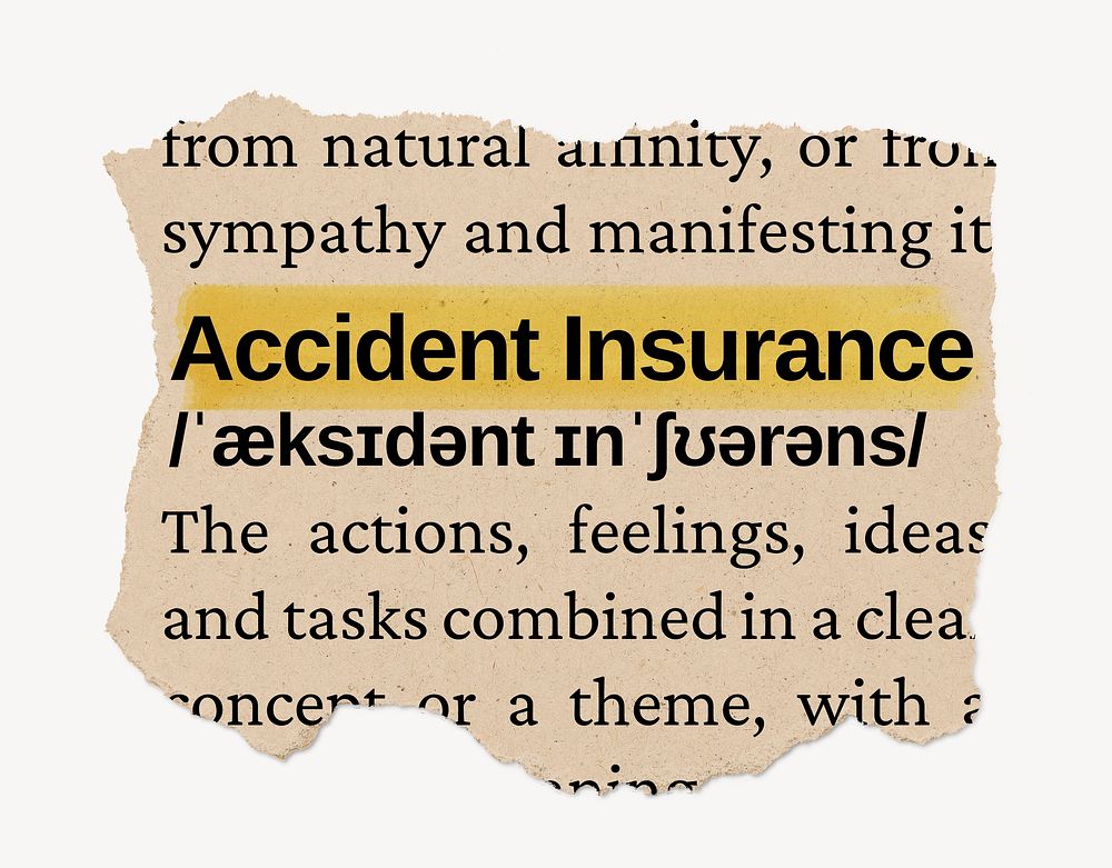 Accident insurance ripped dictionary, editable Free PSD rawpixel