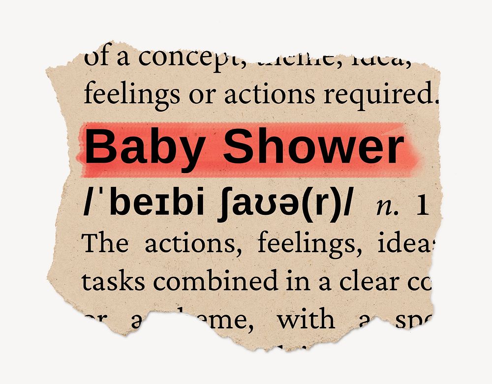 Baby Shower dictionary word, vintage Free Photo rawpixel