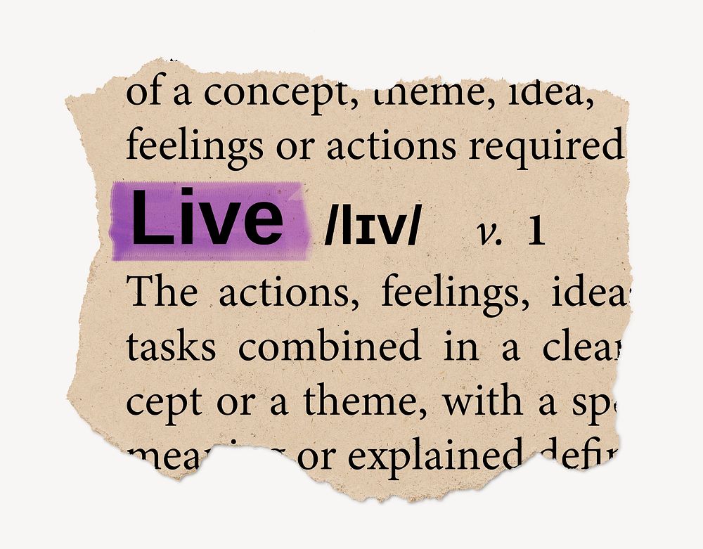 Live Ripped Dictionary Editable Word Free PSD Rawpixel