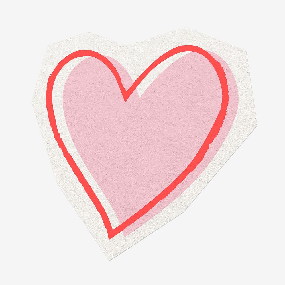 Pink heart doodle, Valentine's day, off white design
