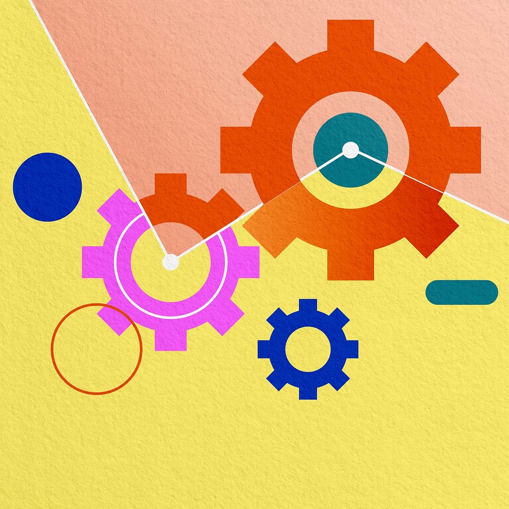 Colorful cogwheel background, business illustration