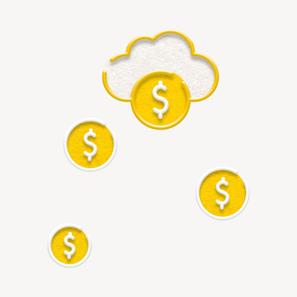 Falling coins sticker, digital currency, finance illustration vector