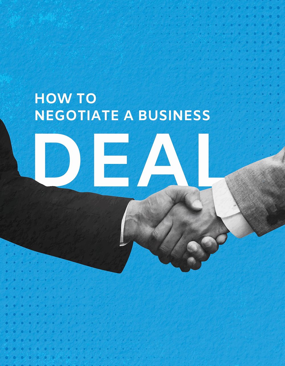 Business deal flyer template, businessmen handshake remixed media vector