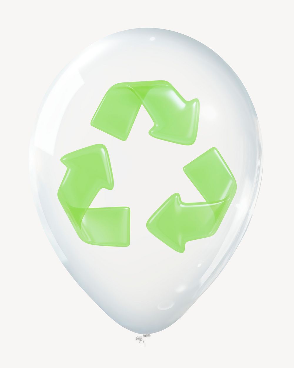 Recycle icon 3D balloon collage element psd