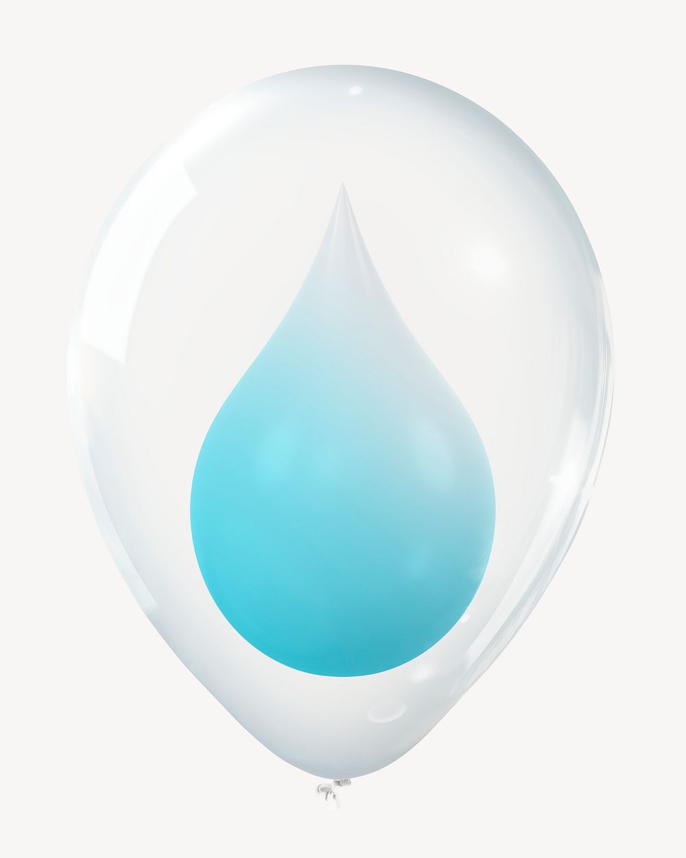 Water drop 3D balloon collage element psd