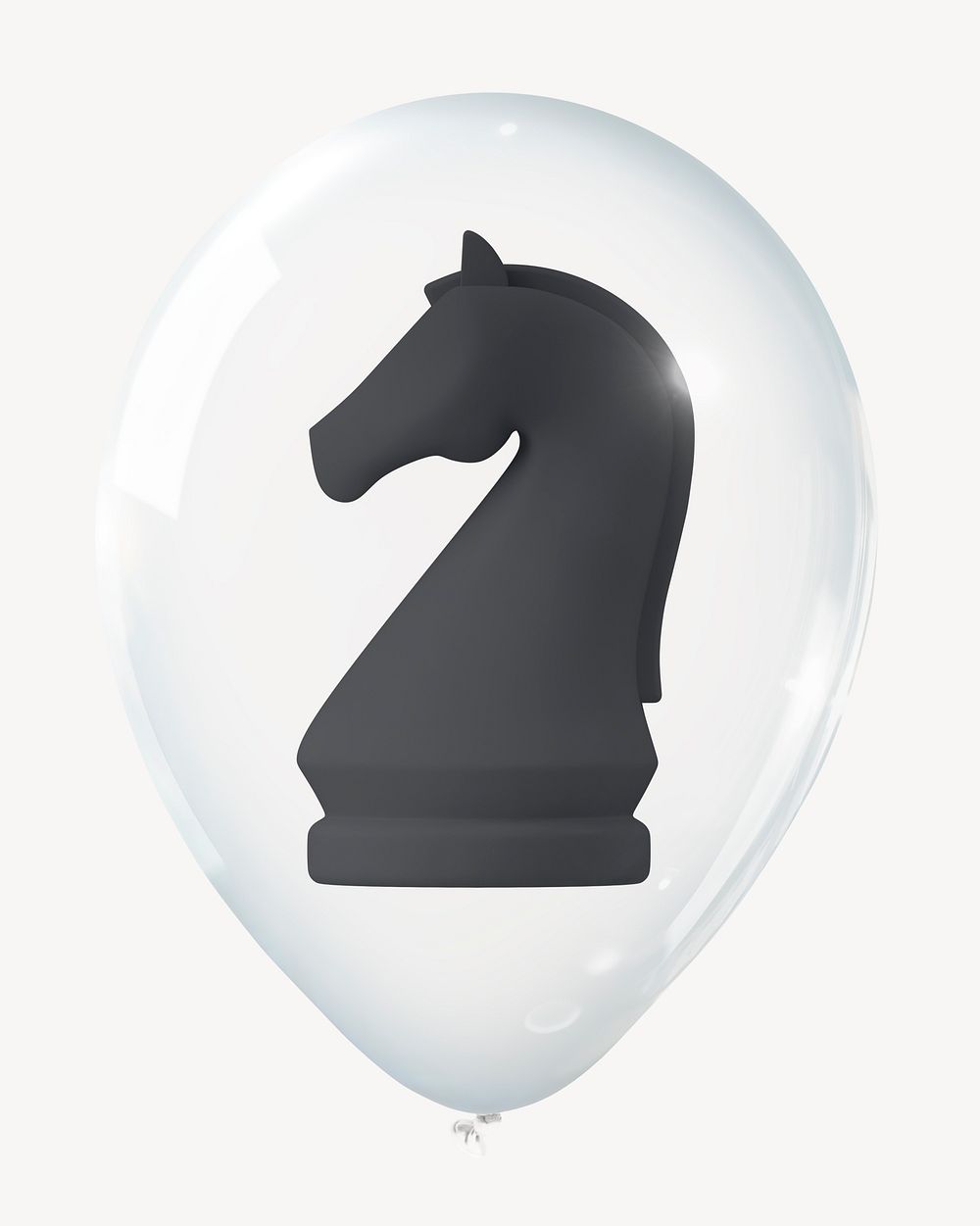 Chess piece 3D balloon, business strategy clipart