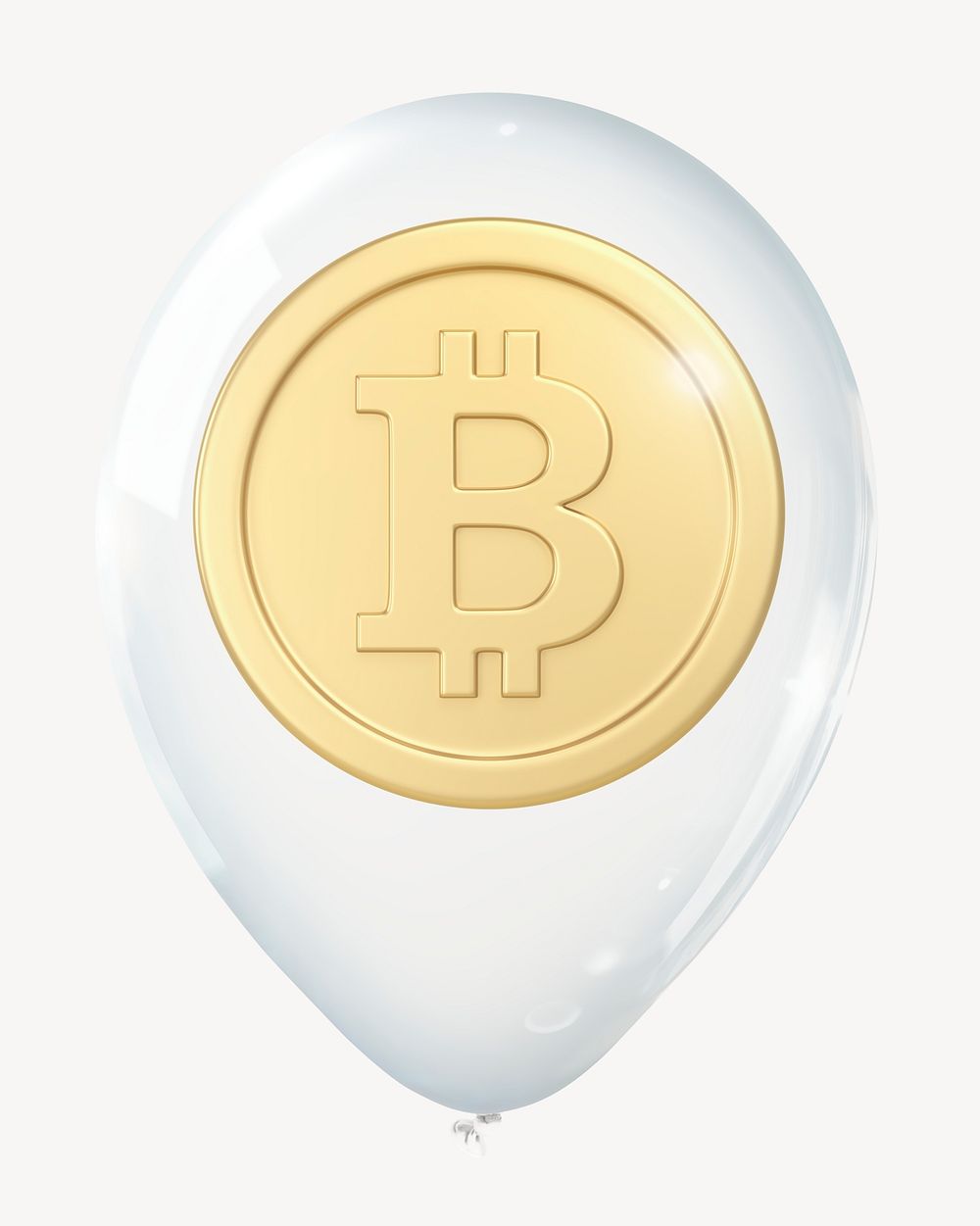 Bitcoin 3D balloon collage element psd