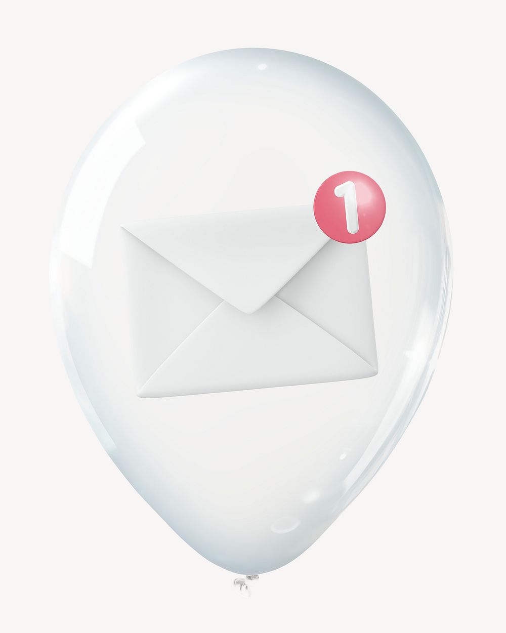 Email notification 3D balloon collage element psd