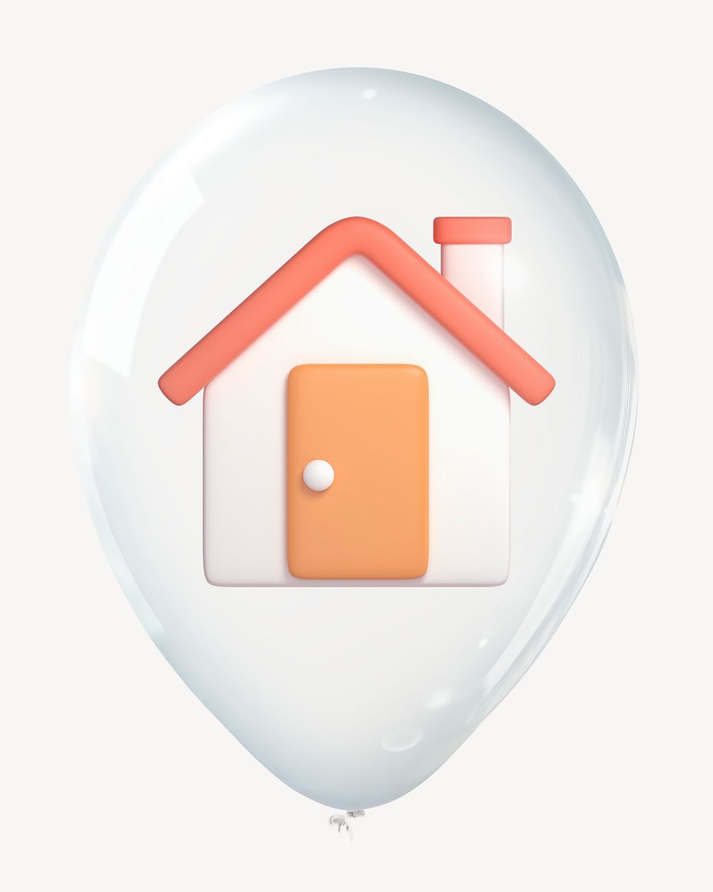 Home, real estate business 3D balloon collage element psd