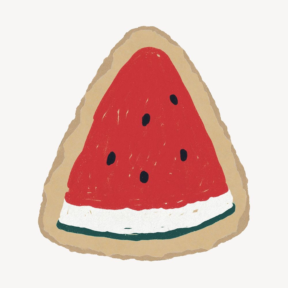 Watermelon on brown torn paper