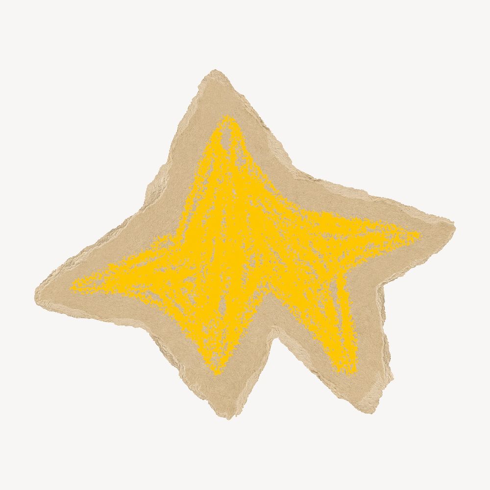 Star on brown torn paper