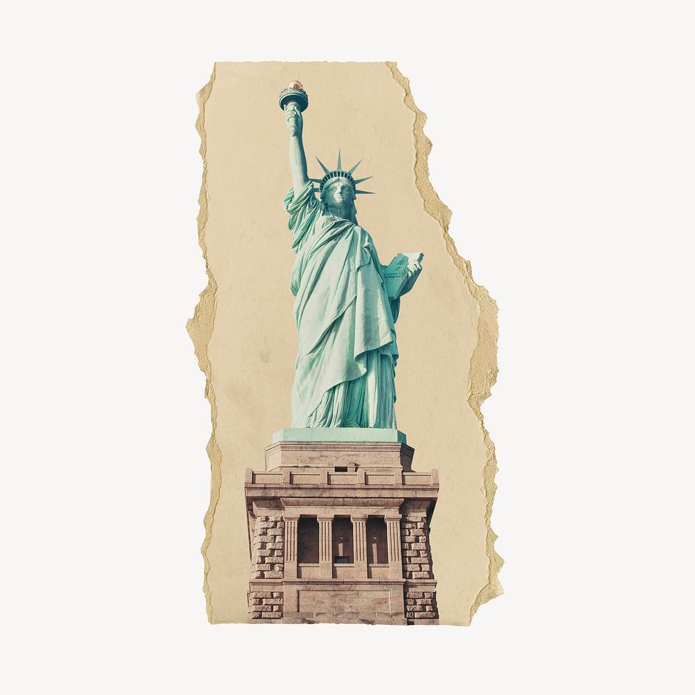 Statue of Liberty, ripped paper design
