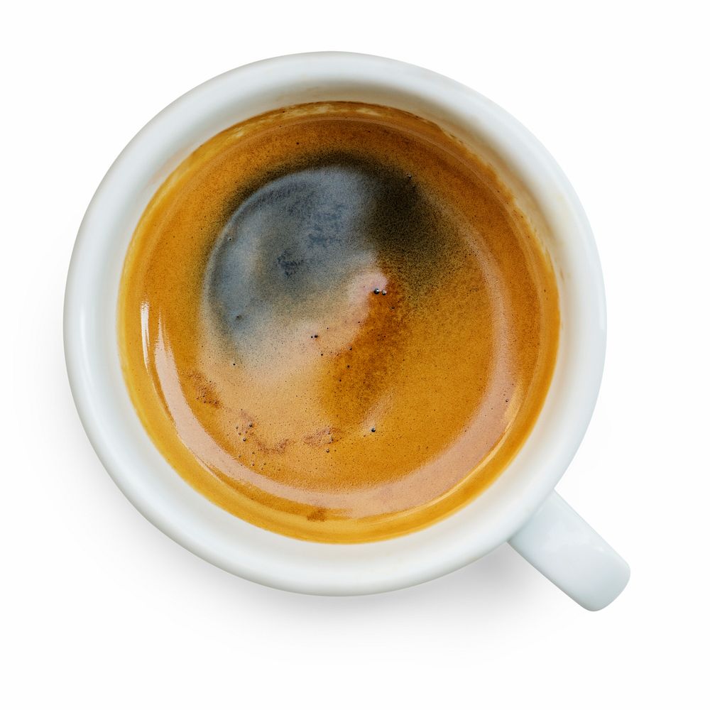 Black coffee, hot beverage isolated image