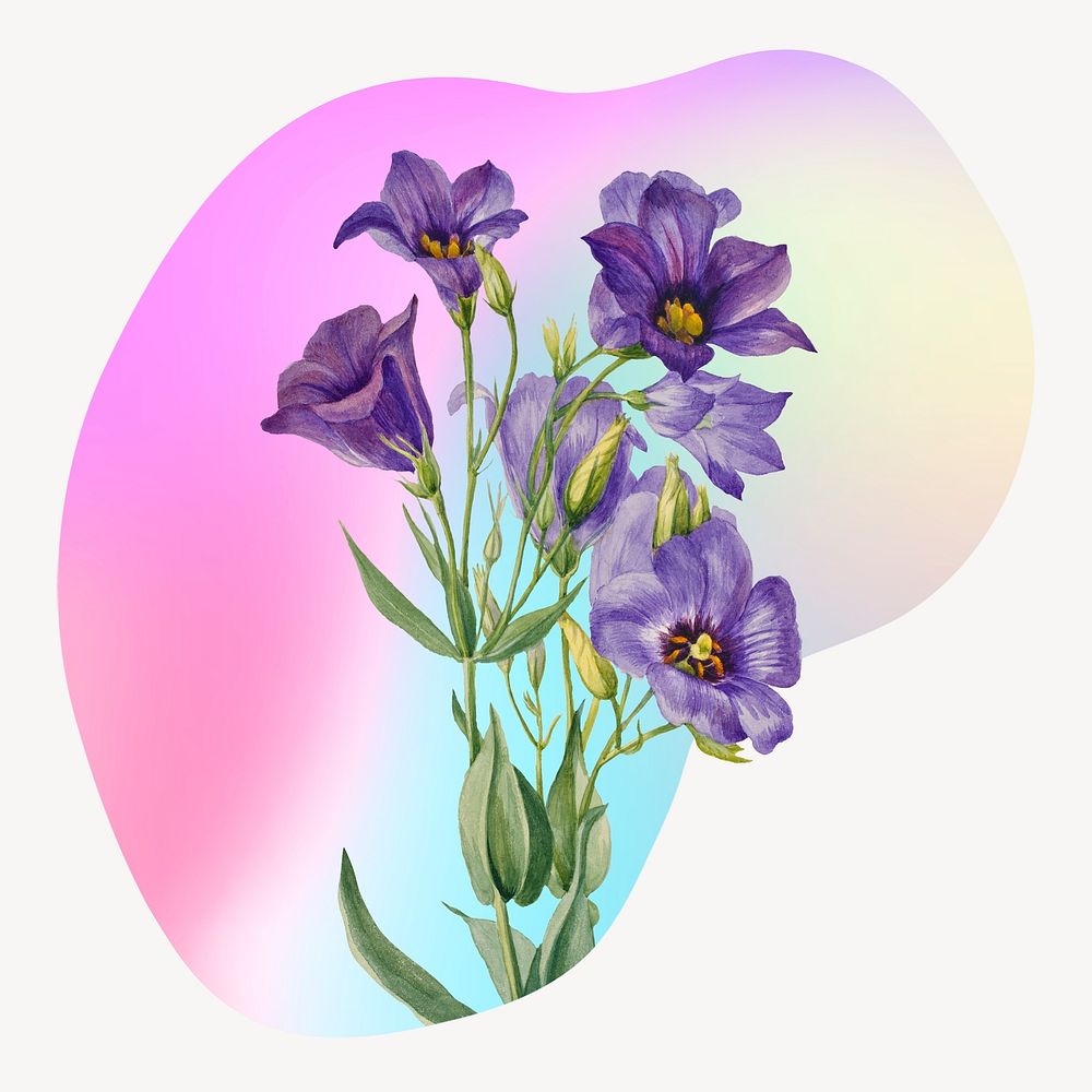 Lily flower on gradient shape clipart