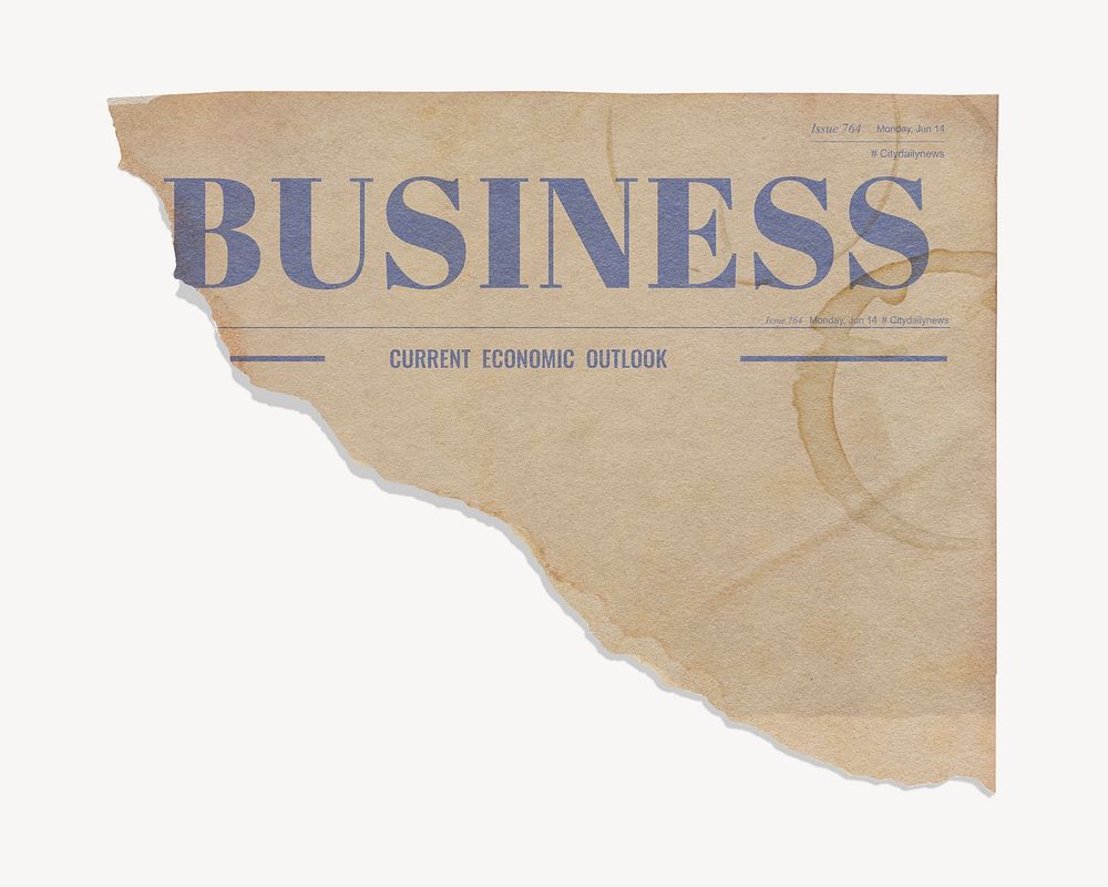 Ripped business newspaper, vintage publishing design