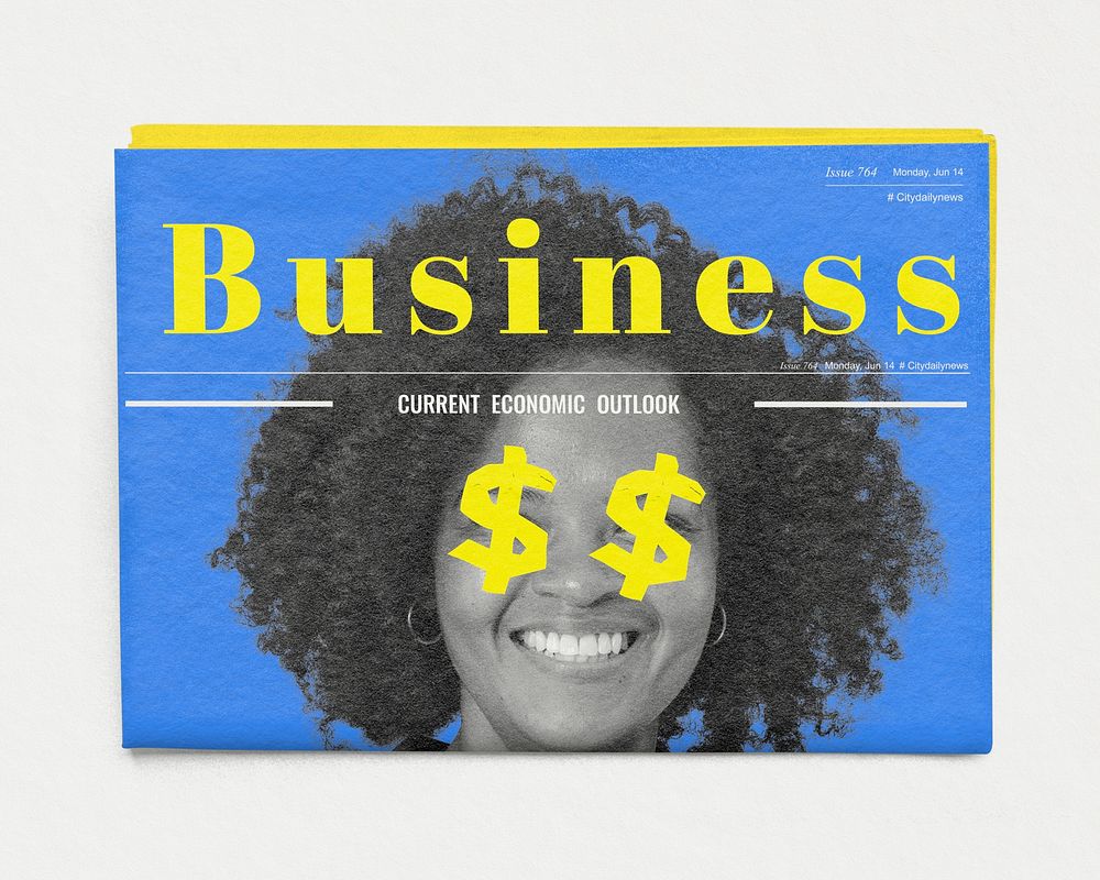 Business economics newspaper, financial investment business headline