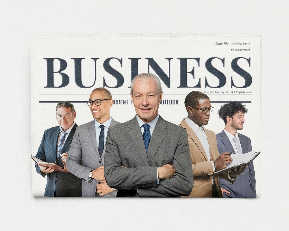 Successful CEOs newspaper, business article headline