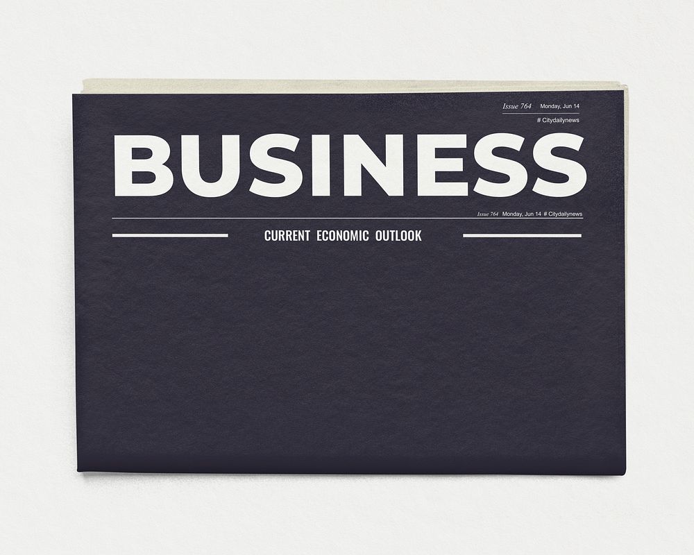 Navy business newspaper, front page with design space
