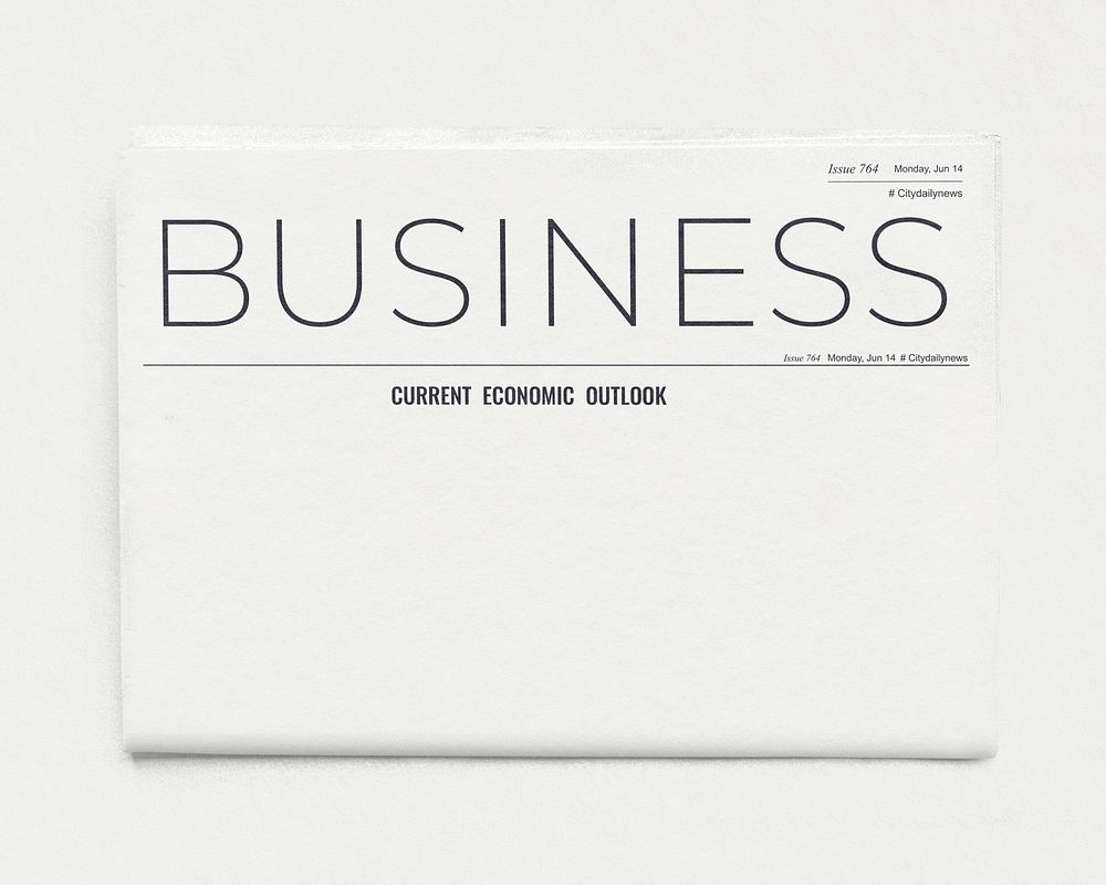 Minimal business newspaper, front page with design space