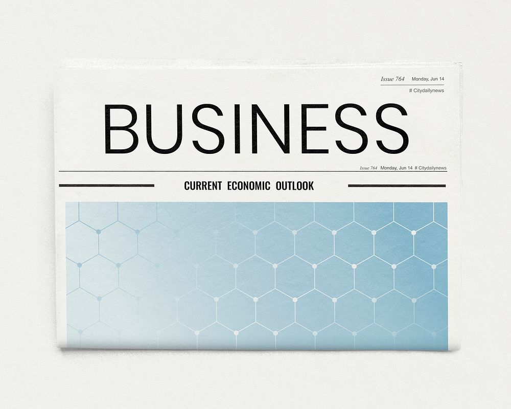 Professional business newspaper, modern nameplate with design space