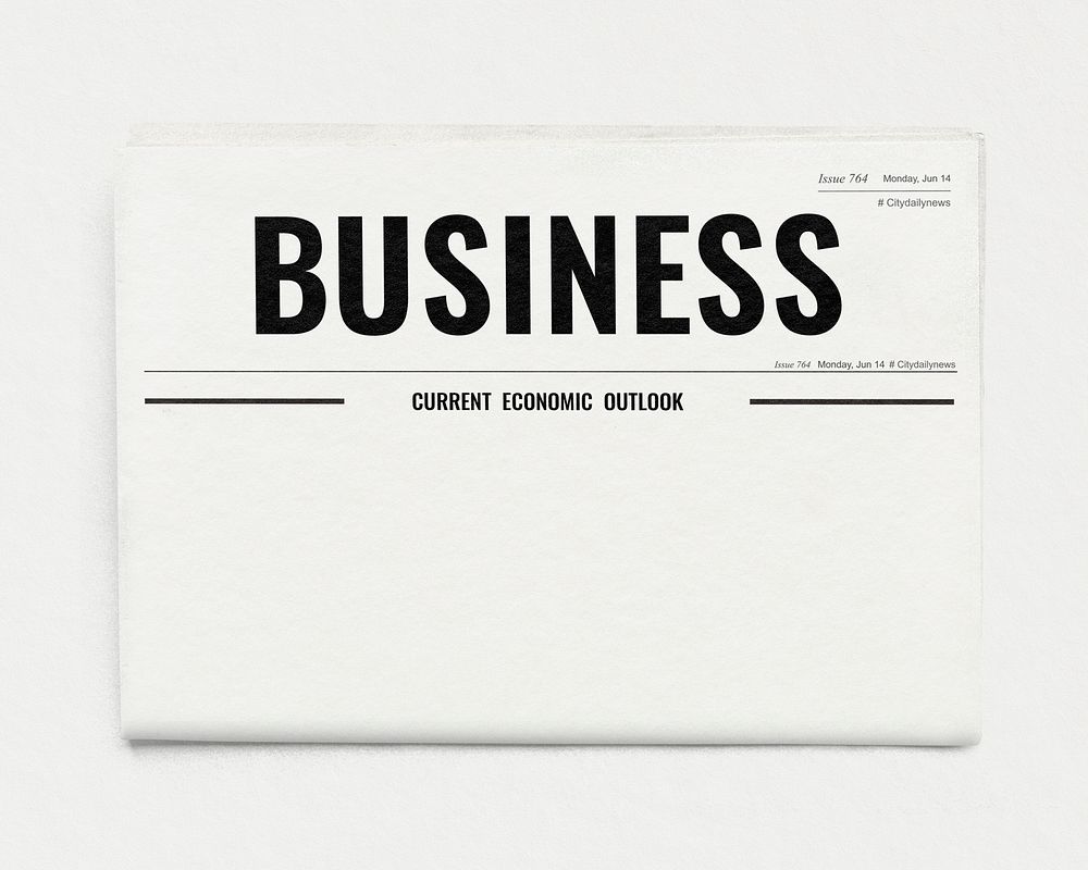 Professional business newspaper, modern nameplate with design space