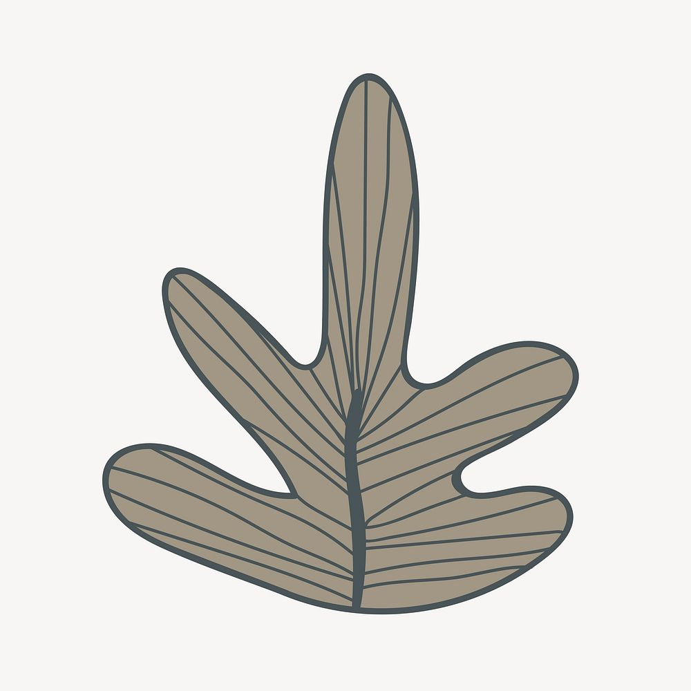 Abstract leaf doodle, botanical design