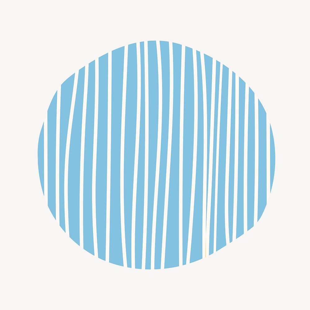 Blue round shape collage element, modern design psd