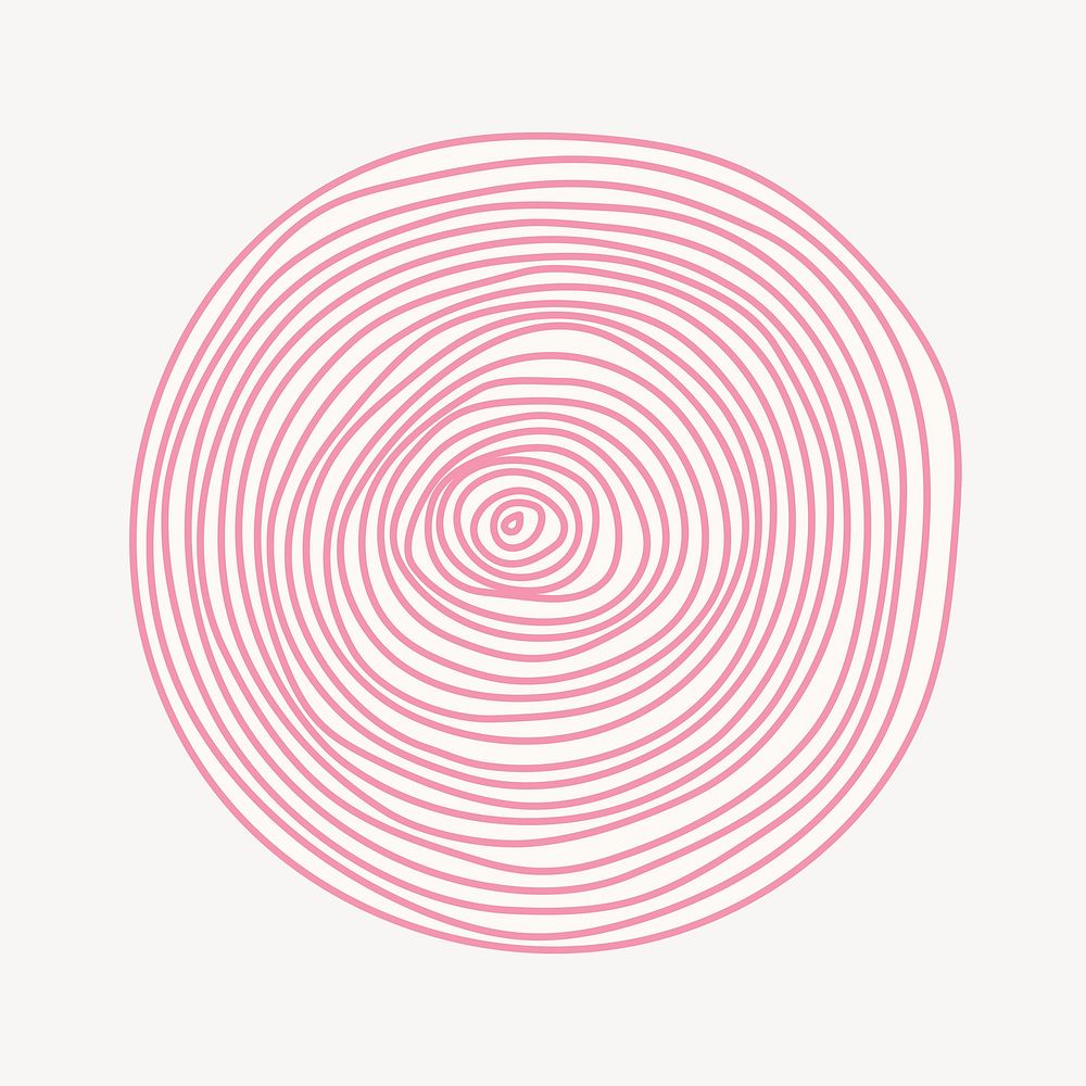 Pink spiral round shape collage element, modern design psd