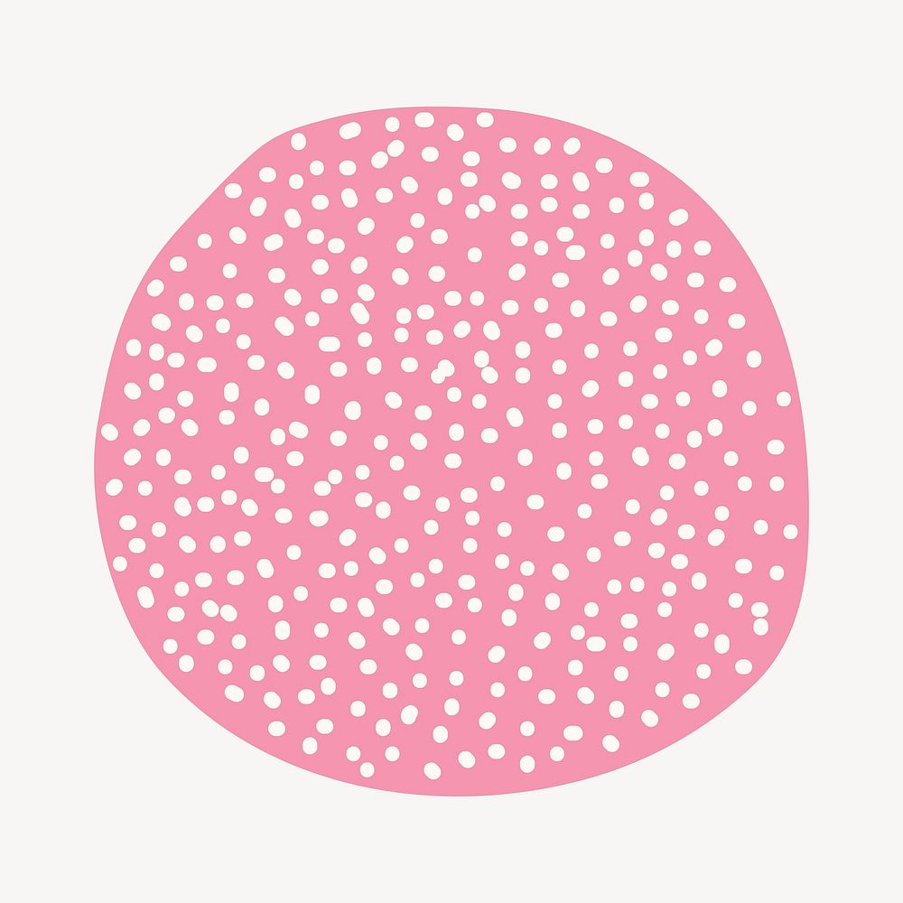 Pink dotted  patterned, round shape collage element, modern design