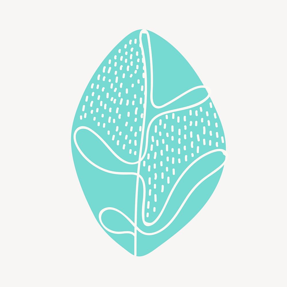 Abstract leaf doodle, abstract shape design
