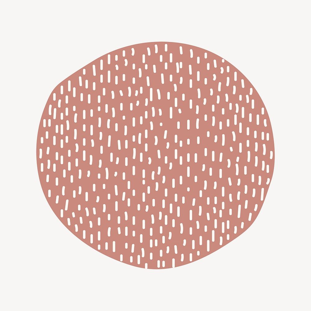 Pink round shape collage element, modern design psd