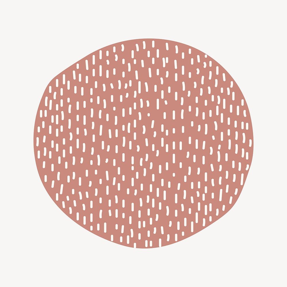 Pink round shape collage element, patterned design
