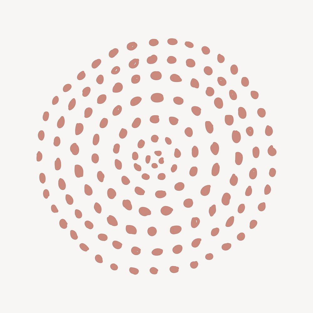 Brown dots round shape collage element, modern design psd
