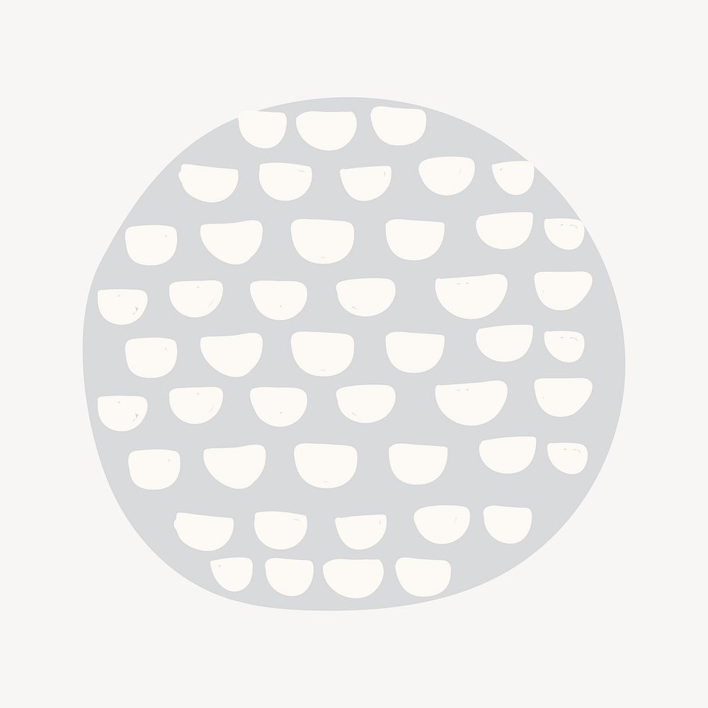 Memphis round shape collage element, patterned design