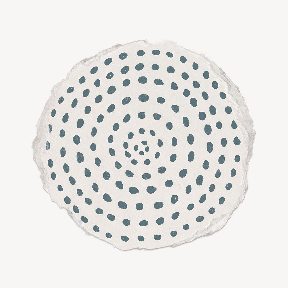 Gray dots round shape, torn paper design