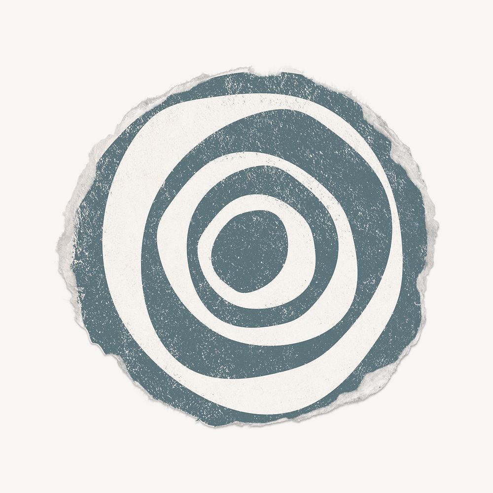 Spiral circle shape, ripped paper design